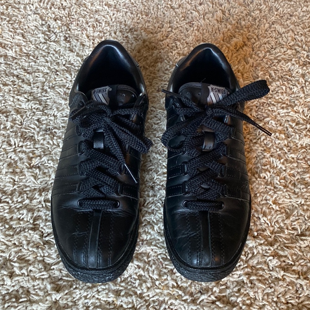 Y2K K-Swiss Classics all black leather (US 3 1/2 boys)